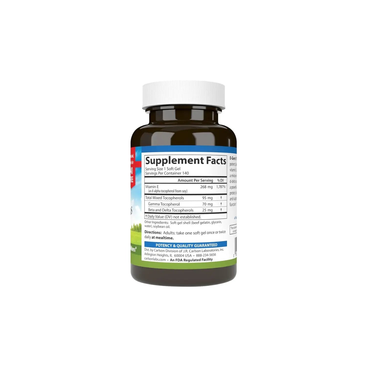 CARLSON LABS E-GEMS PLUS 400IU, 140 SOFTGELS SFN
