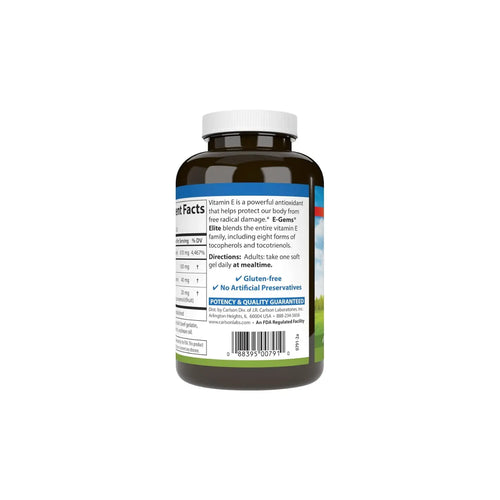 CARLSON LABS E-GEMS ELITE 1000IU 670MG VIT E 120 SOFTCAPS SFN