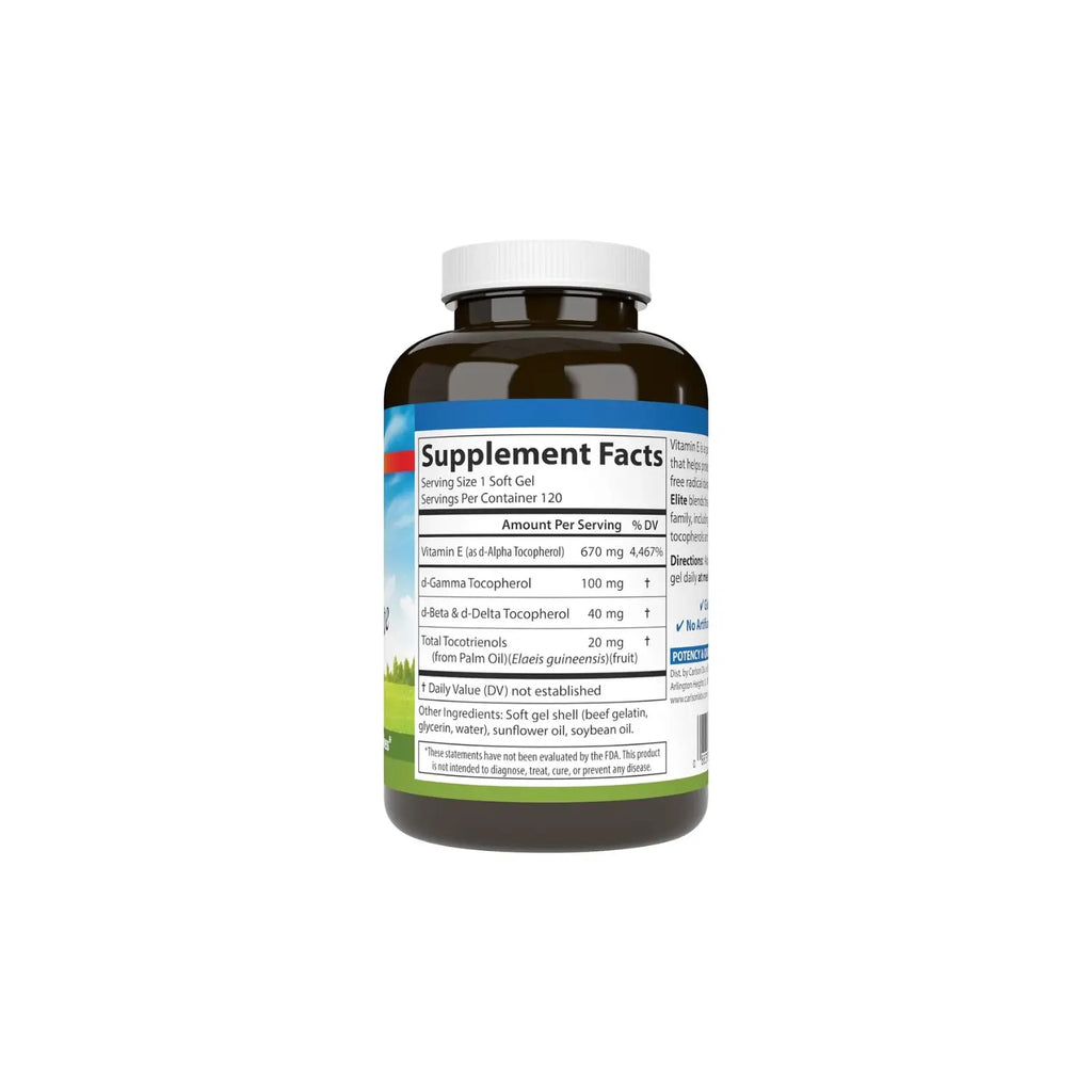 CARLSON LABS E-GEMS ELITE 1000IU 670MG VIT E 120 SOFTCAPS SFN