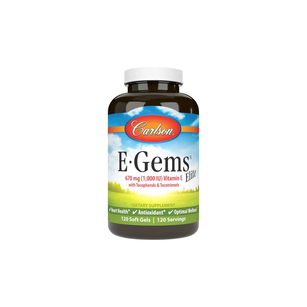 CARLSON LABS E-GEMS ELITE 1000IU 670MG VIT E 120 SOFTCAPS SFN