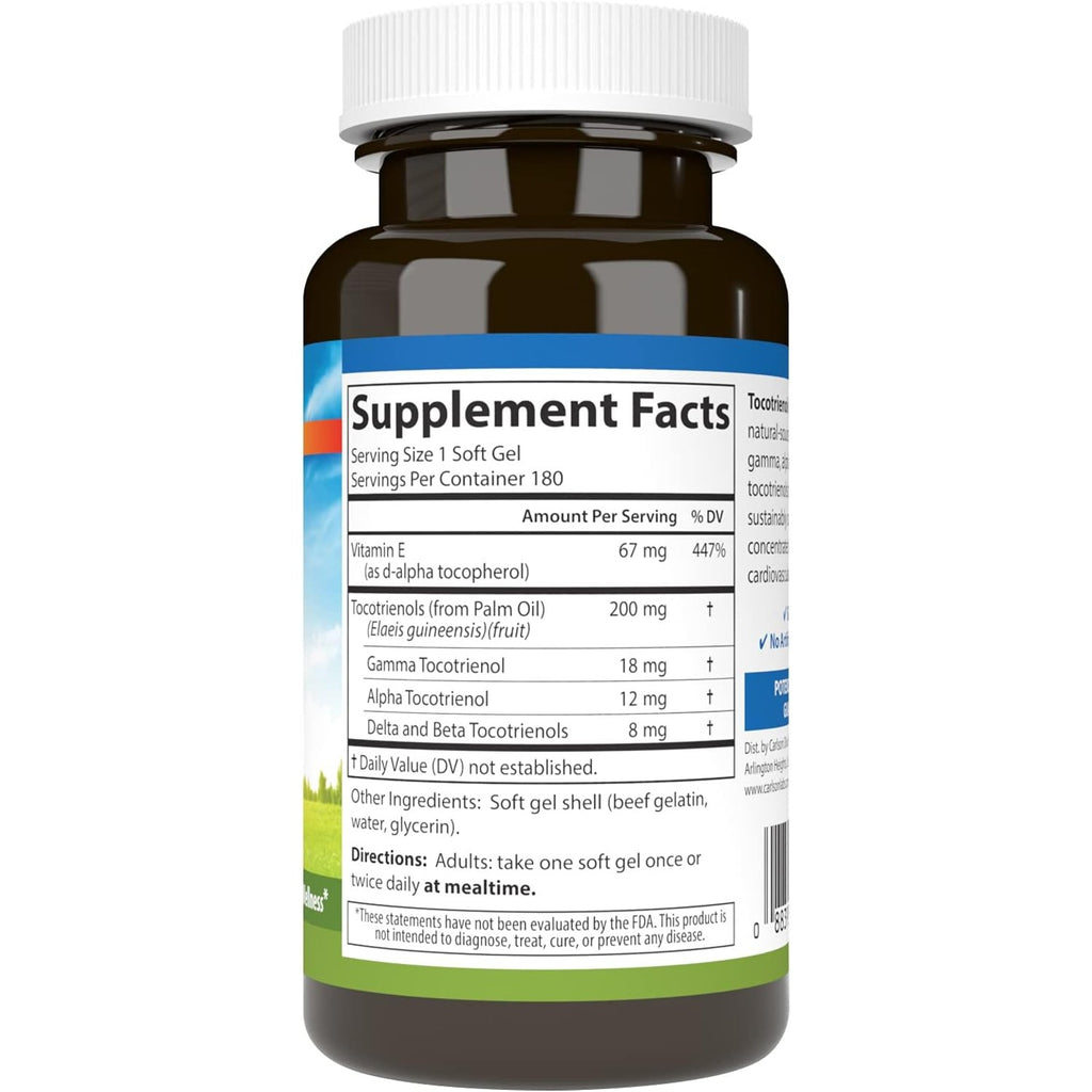 Carlson Labs Tocotrienoles 40 mg 180 Cápsulas Blandas