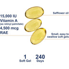 Carlson Labs Vitamina A 15,000 UI (4500 mcg RAE) 240 Cápsulas Blandas