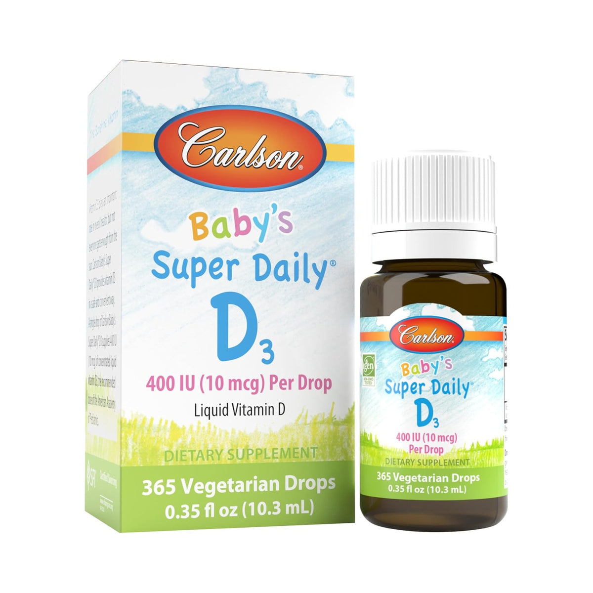 Carlson Labs Baby's Super Daily D3 400 UI 365 Gotas Sin Sabor