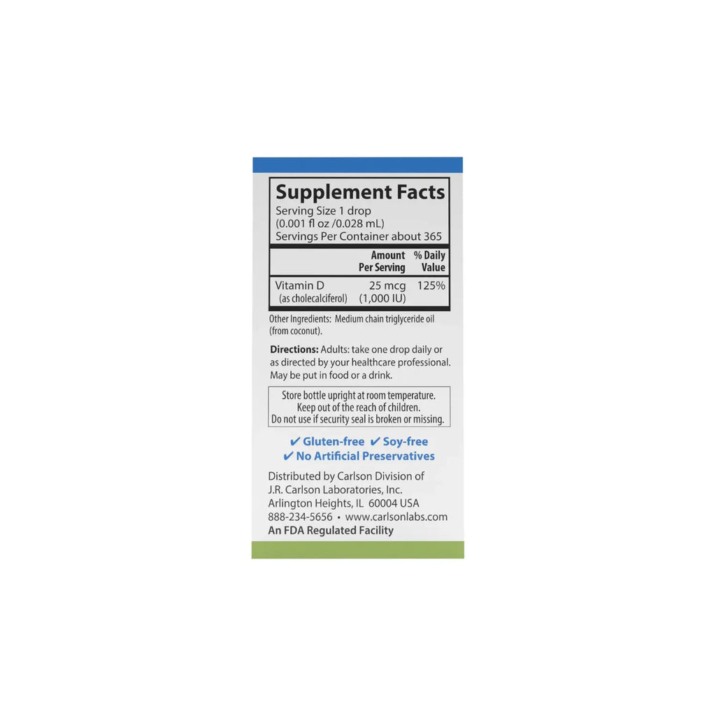 CARLSON LABS SUPER DAILY VITAMINA D3 1000 UI 10.3 ML SFN