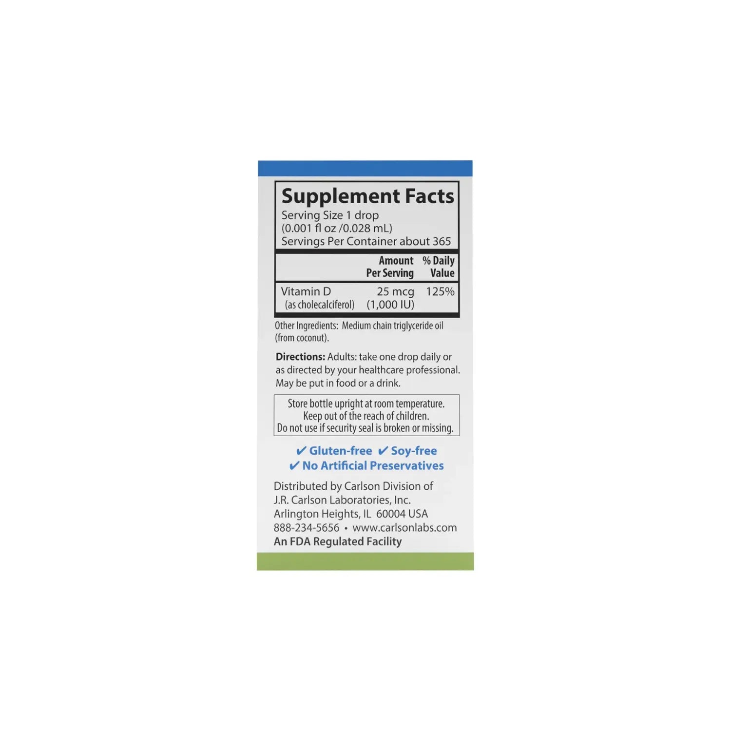 CARLSON LABS SUPER DAILY VITAMINA D3 1000 UI 10.3 ML SFN