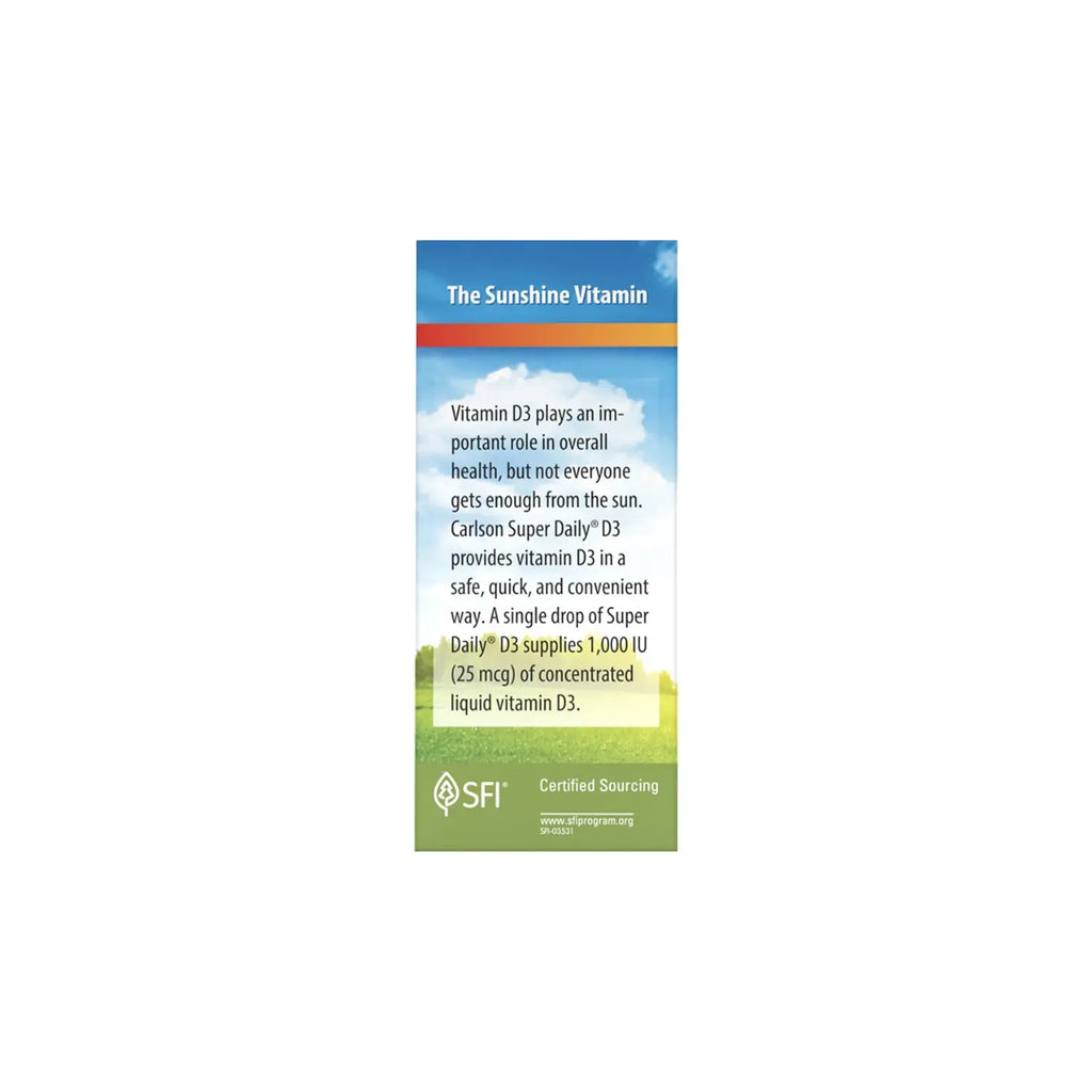 CARLSON LABS SUPER DAILY VITAMINA D3 1000 UI 10.3 ML SFN