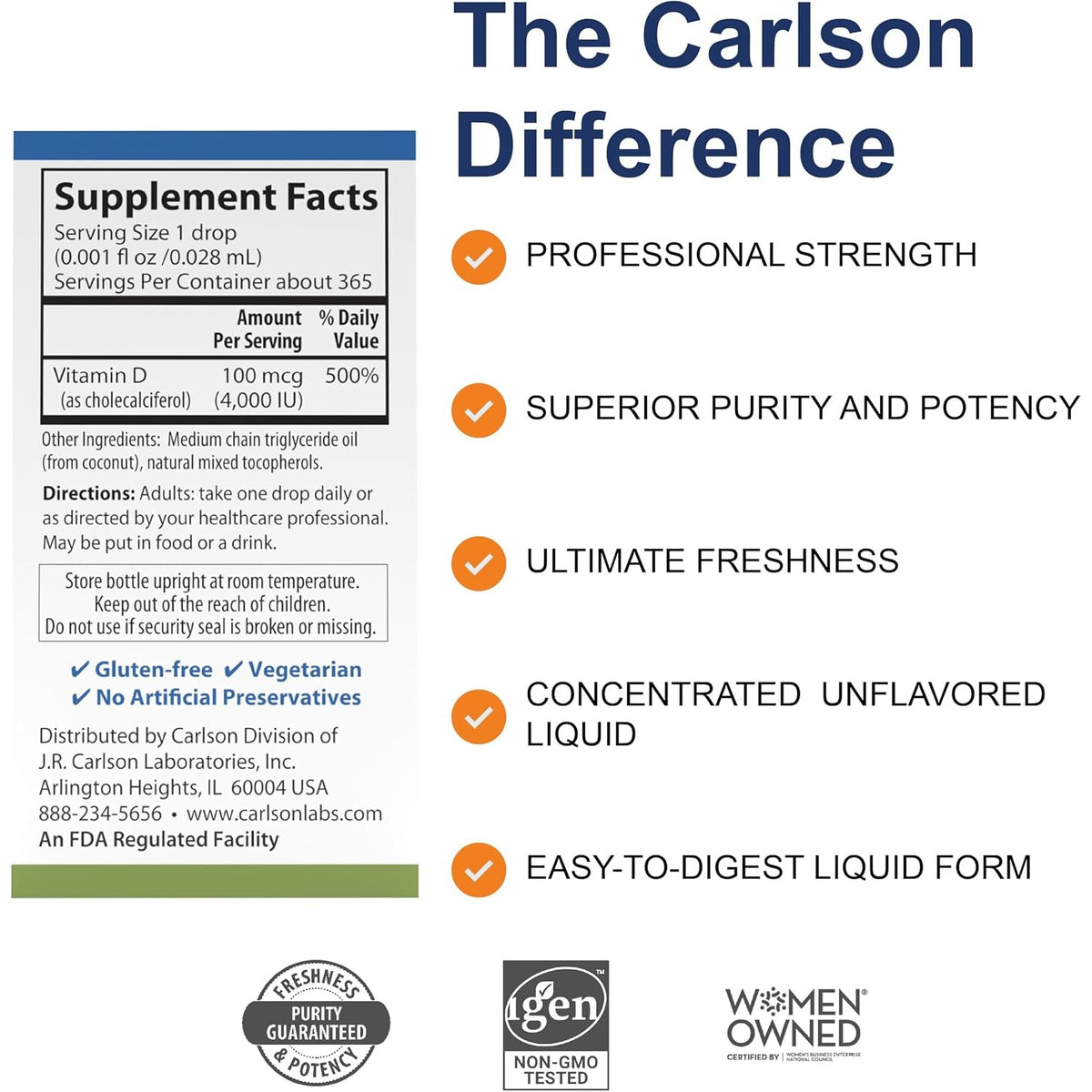 Carlson Labs Super Daily D3 4000 UI 365 Gotas 10.3 ml