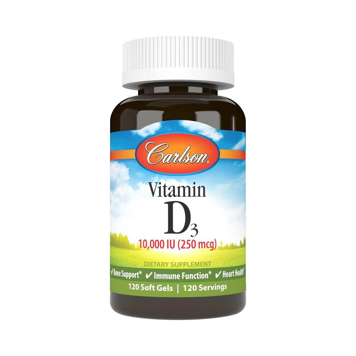 Carlson Labs Vitamina D3 10,000 UI (250 mcg) 120 Cápsulas Blandas