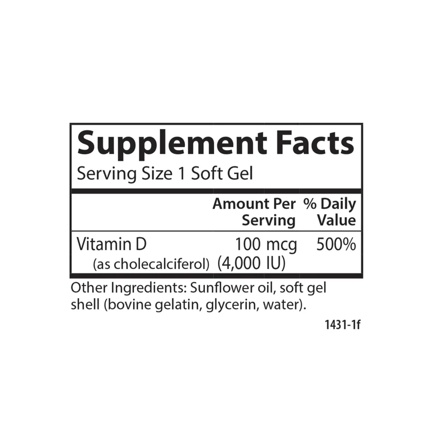 Carlson Labs Vitamina D3 100 Mcg (4000 Iu) 120 Softgels Sfn