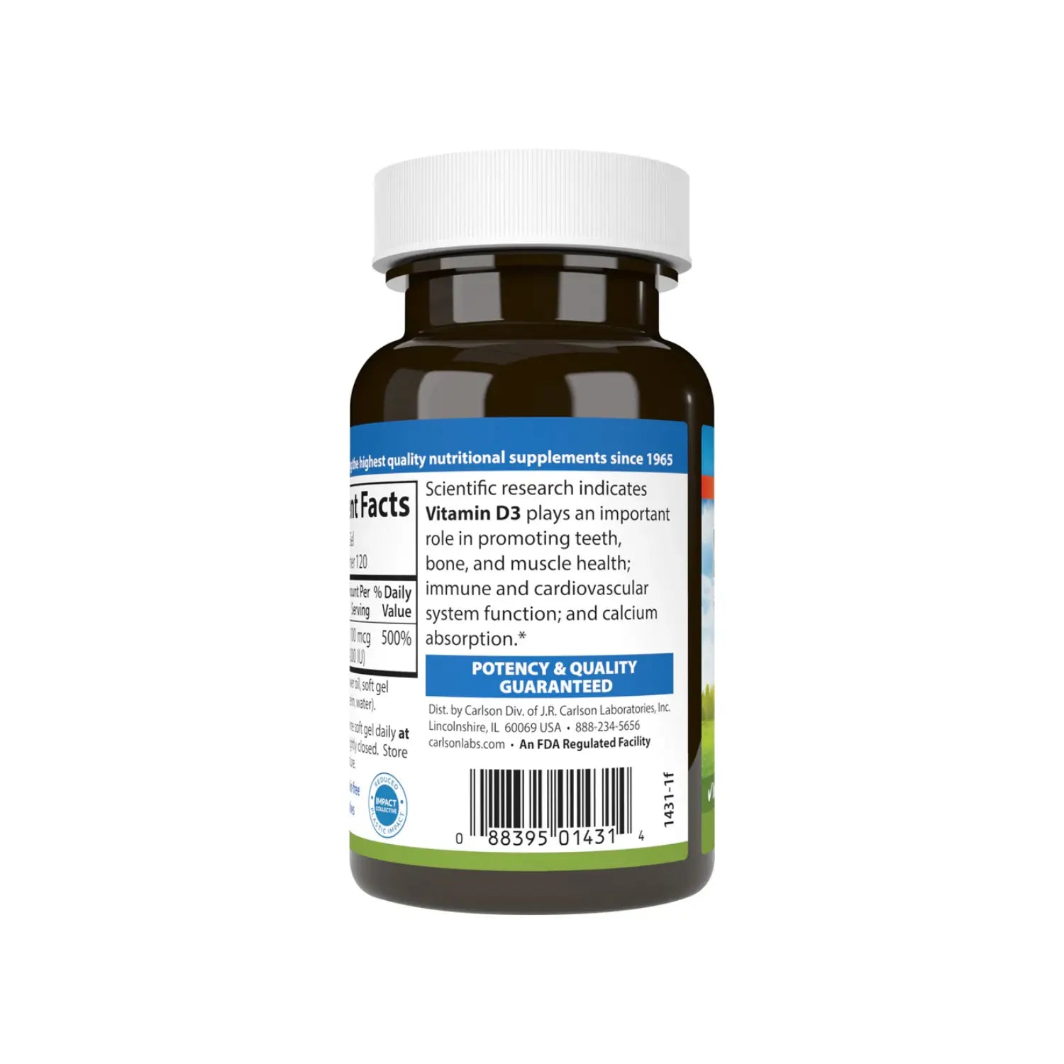 Carlson Labs Vitamina D3 100 Mcg (4000 Iu) 120 Softgels Sfn