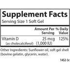 Carlson Labs Vitamina D3 1000 UI (25 mcg) 250 Cápsulas Blandas