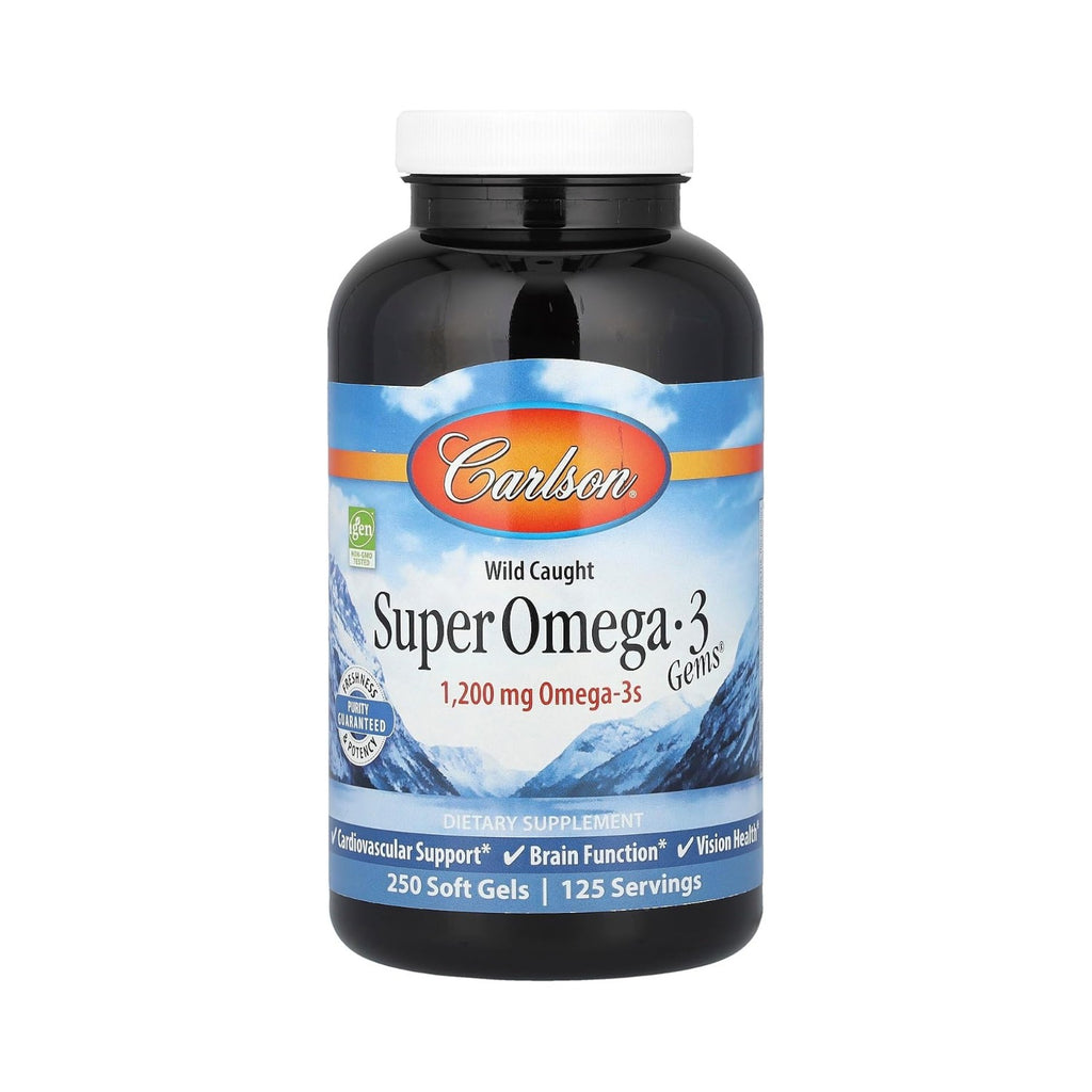 Carlson Labs Super Omega-3 Gems 1200 mg 250 Cápsulas Blandas