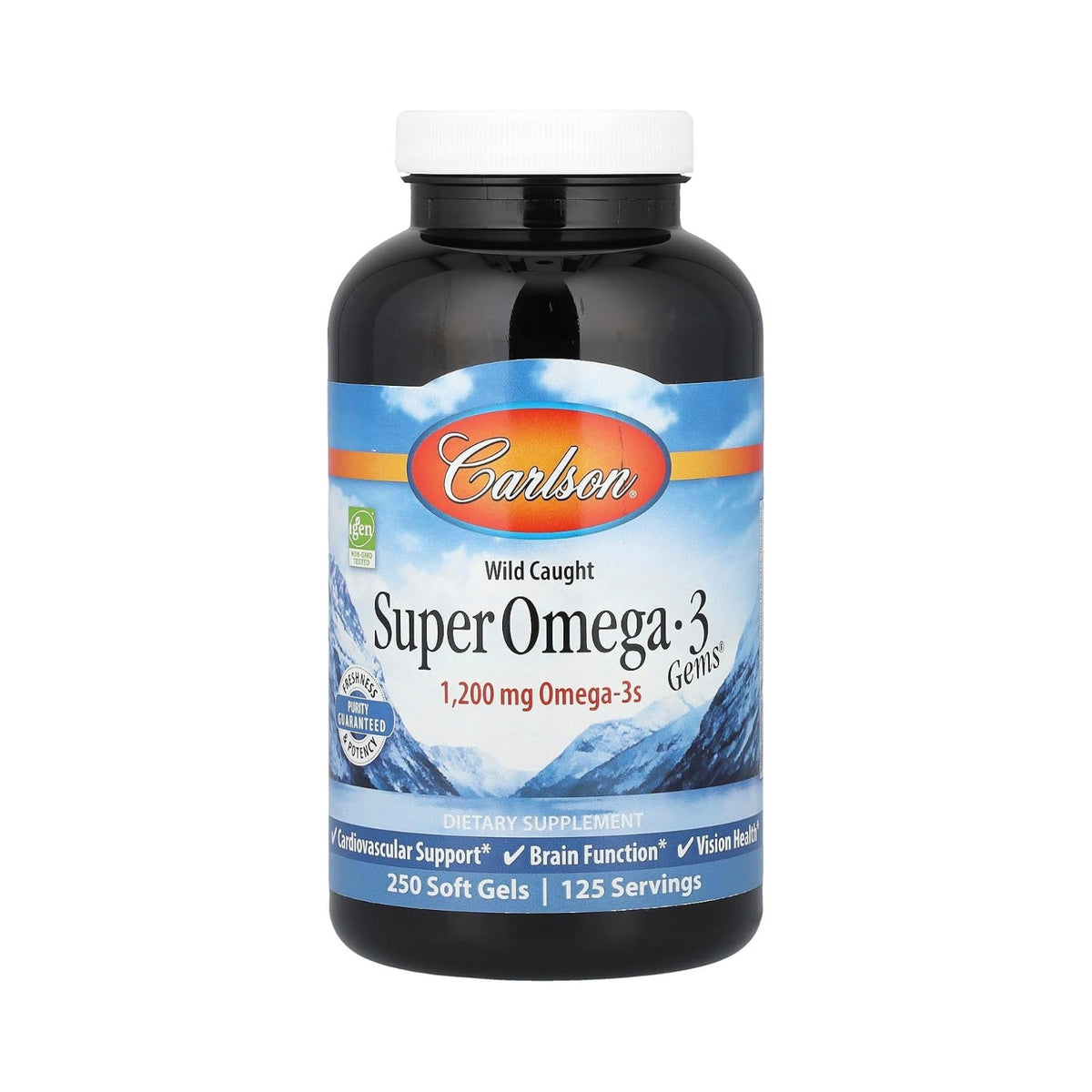 Carlson Labs Super Omega-3 Gems 1200 mg 250 Cápsulas Blandas