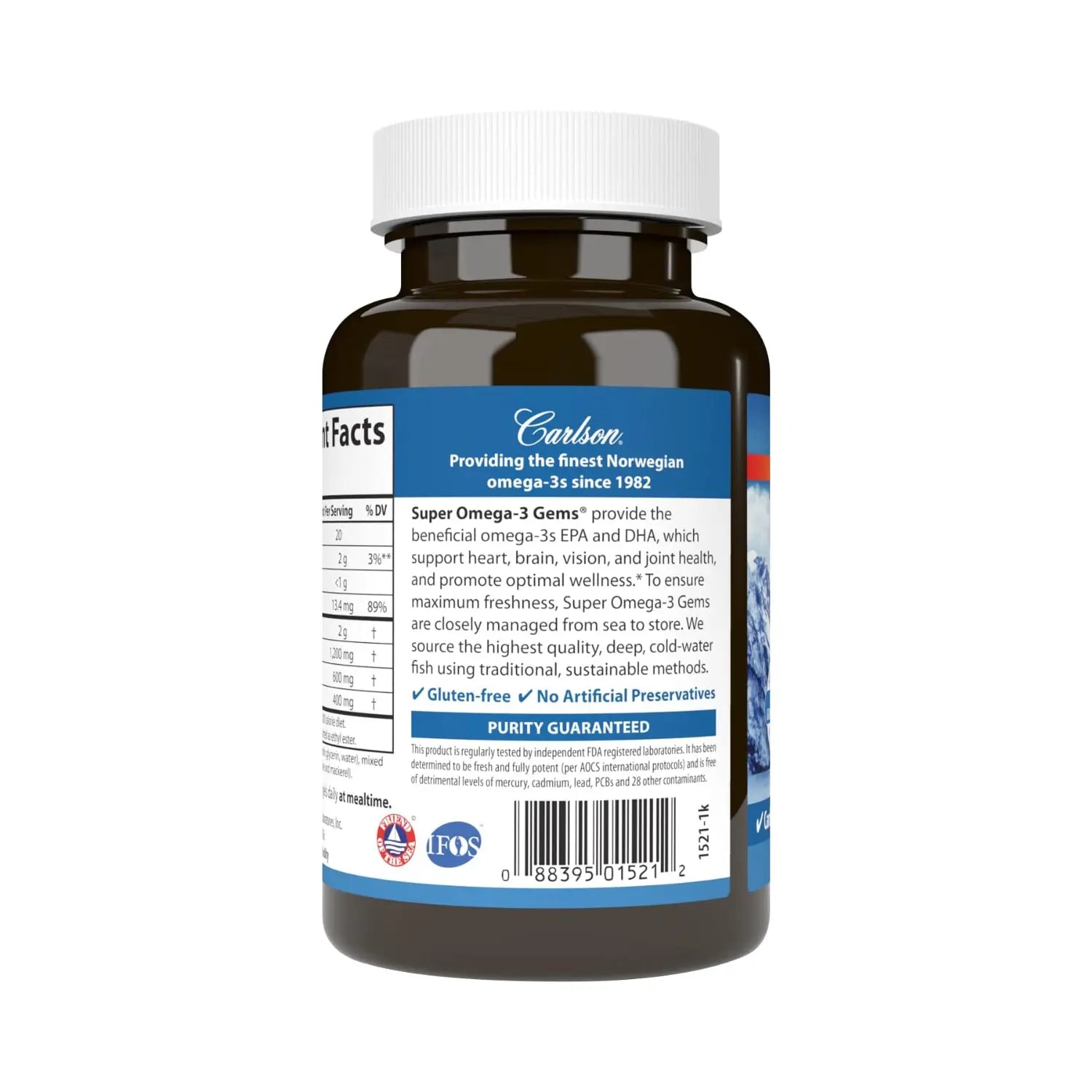 Carlson Labs, Super Omega-3 Gems 600 Mg, 100 + 30 Caps Sfn