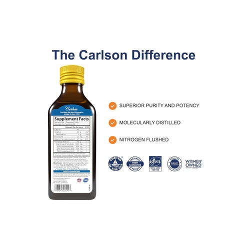 CARLSON LABS ACEITE DE PESCADO 1600 MG, 200 ML SFN