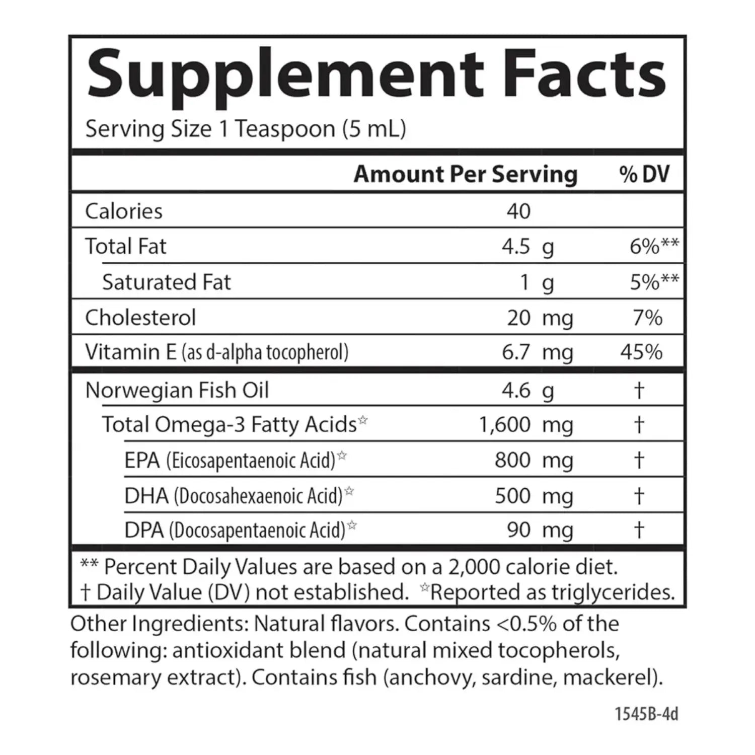 Carlson Labs Aceite De Pescado Omega 3, 1600 Mg 500 Ml Sfn