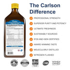 Carlson Labs Aceite De Pescado Omega 3, 1600 Mg 500 Ml Sfn