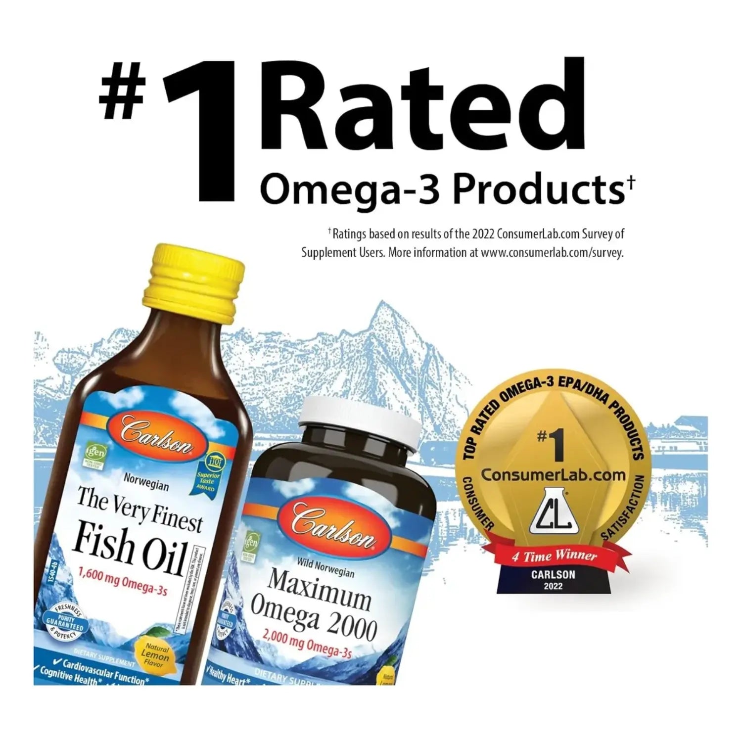 Carlson Labs Aceite De Pescado Omega 3, 1600 Mg 500 Ml Sfn