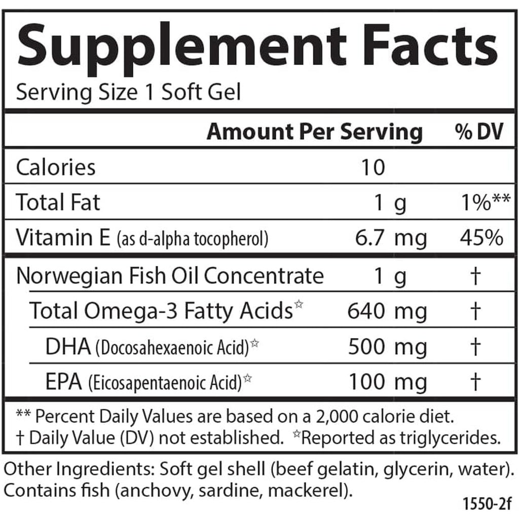Carlson Labs Super DHA 500 mg 60 Cápsulas Blandas