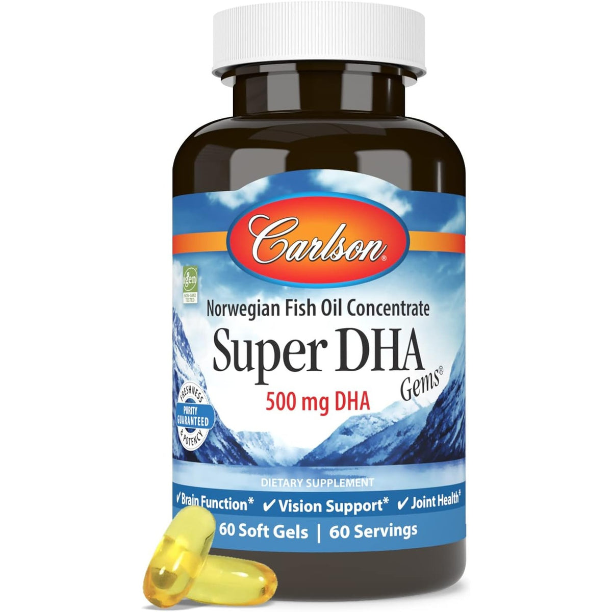 Carlson Labs Super DHA 500 mg 60 Cápsulas Blandas