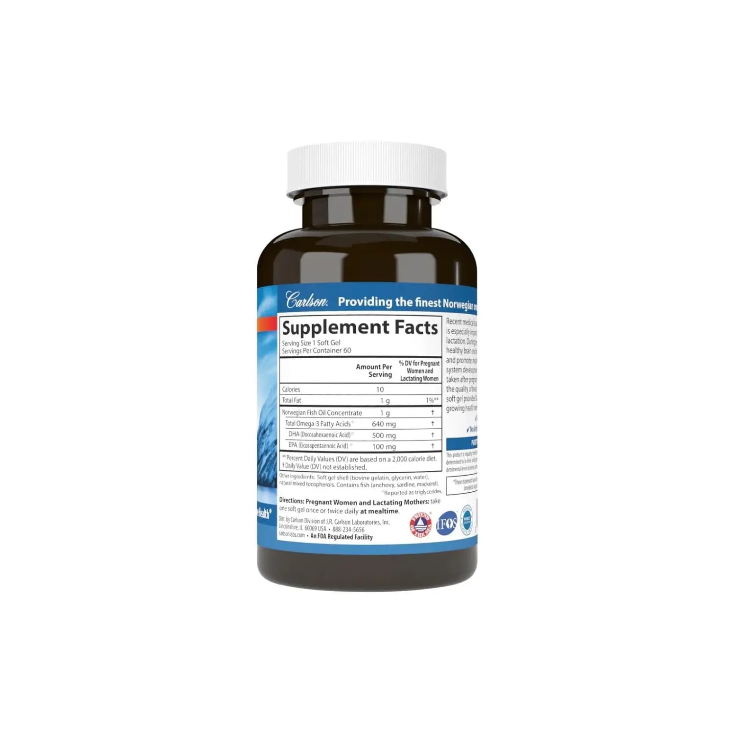 CARLSON LABS DHA PARA MADRES 500 MG 60 SOFTCAPS SFN