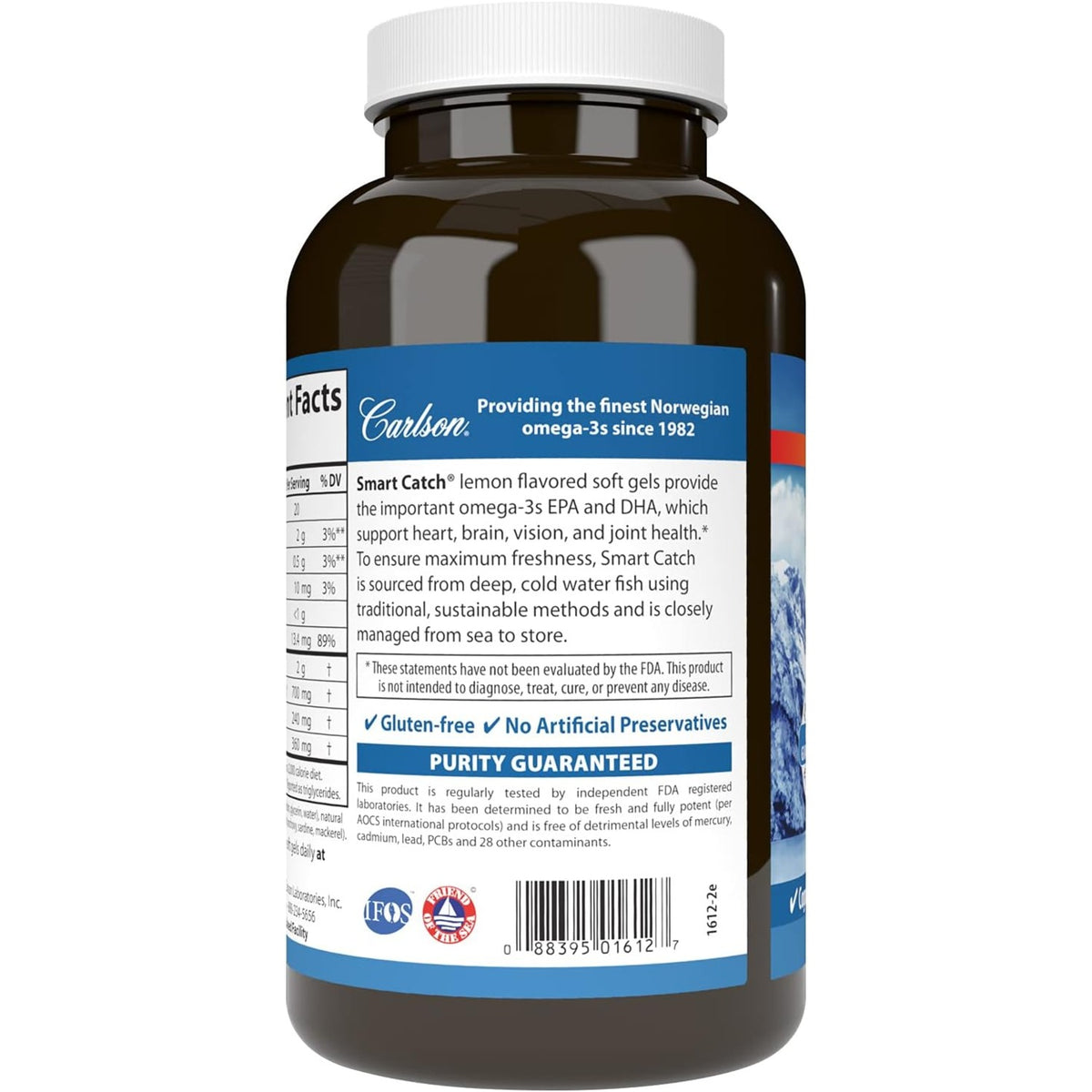 Carlson Labs Teen's Smart Catch Omega-3 700 mg 180 Cápsulas Blandas