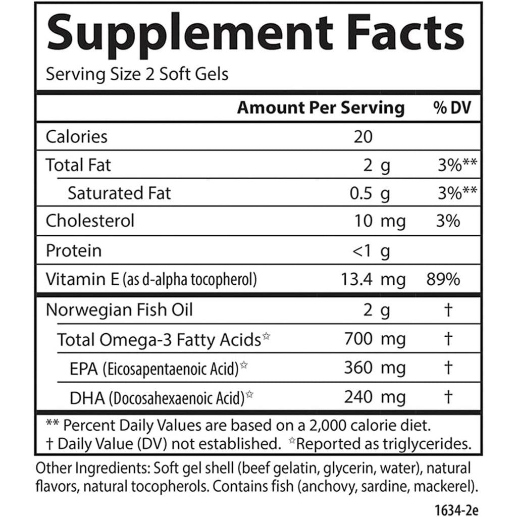 Carlson Labs The Very Finest Fish Oil Aceite de Pescado 700 mg 120+30 Cápsulas Blandas Limón