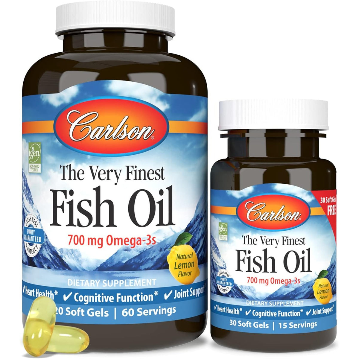 Carlson Labs The Very Finest Fish Oil Aceite de Pescado 700 mg 120+30 Cápsulas Blandas Limón