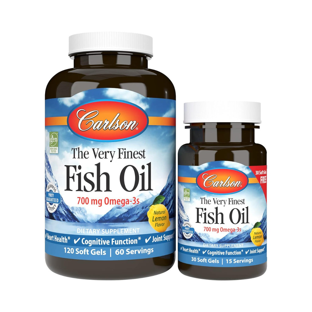 Carlson Labs The Very Finest Fish Oil Aceite de Pescado 700 mg 120+30 Cápsulas Blandas Limón