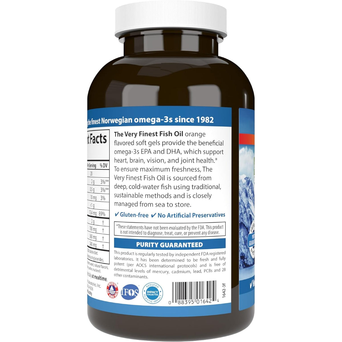 Carlson Labs The Very Finest Fish Oil Aceite de Pescado 700 mg 240 Cápsulas Blandas Naranja