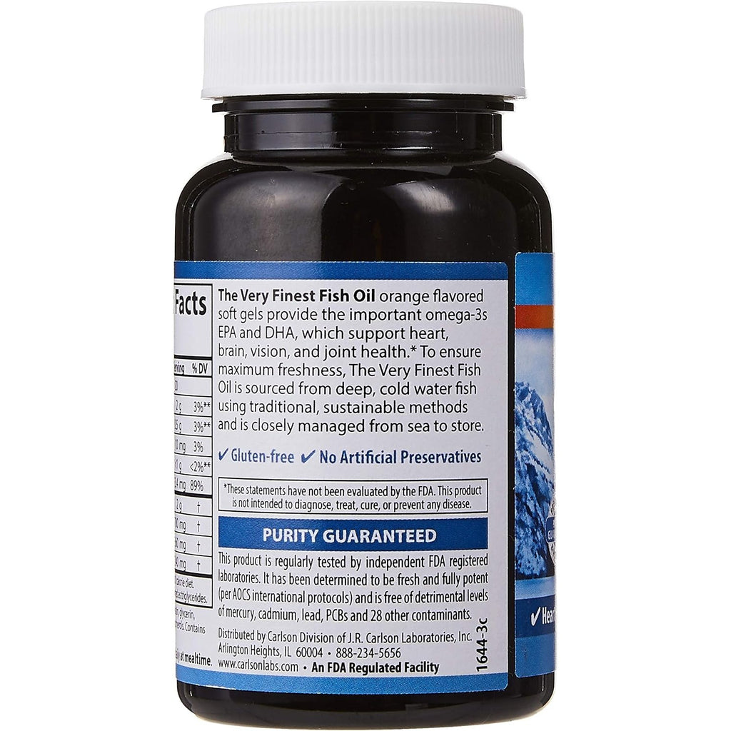 Carlson Labs The Very Finest Fish Oil Aceite de Pescado 700 mg 120+30 Cápsulas Blandas Naranja
