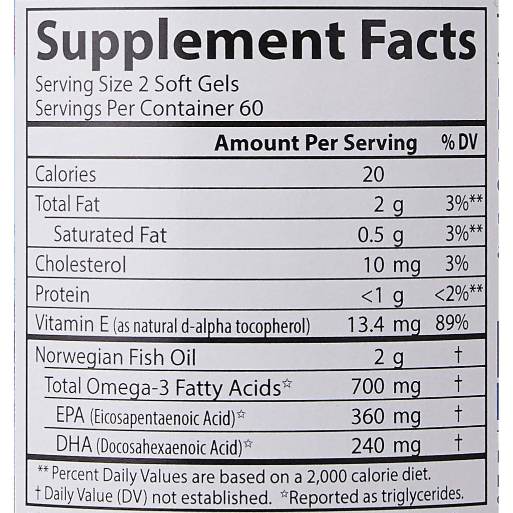 Carlson Labs The Very Finest Fish Oil Aceite de Pescado 700 mg 120+30 Cápsulas Blandas Naranja