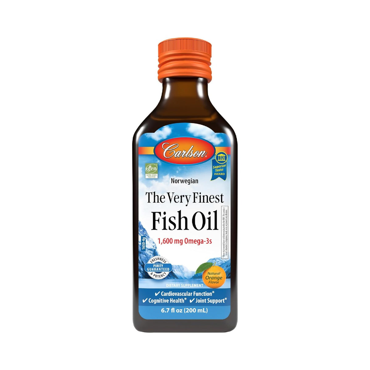 Carlson Labs The Very Finest Fish Oil Aceite de Pescado Líquido 1600 mg 200 ml Naranja