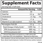 Carlson Labs Elite Omega-3 Gems 1600 mg 90 Cápsulas Blandas Limón