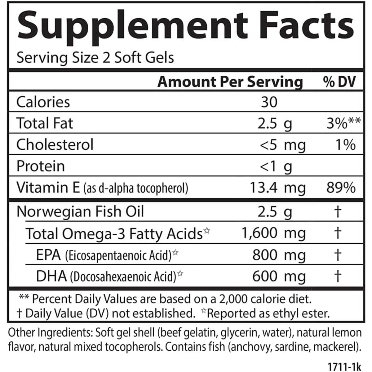 Carlson Labs Elite Omega-3 Gems 1600 mg 90 Cápsulas Blandas Limón