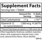 Carlson Labs Vitamina B12 1000 mcg 90 Tabletas Masticables Limón