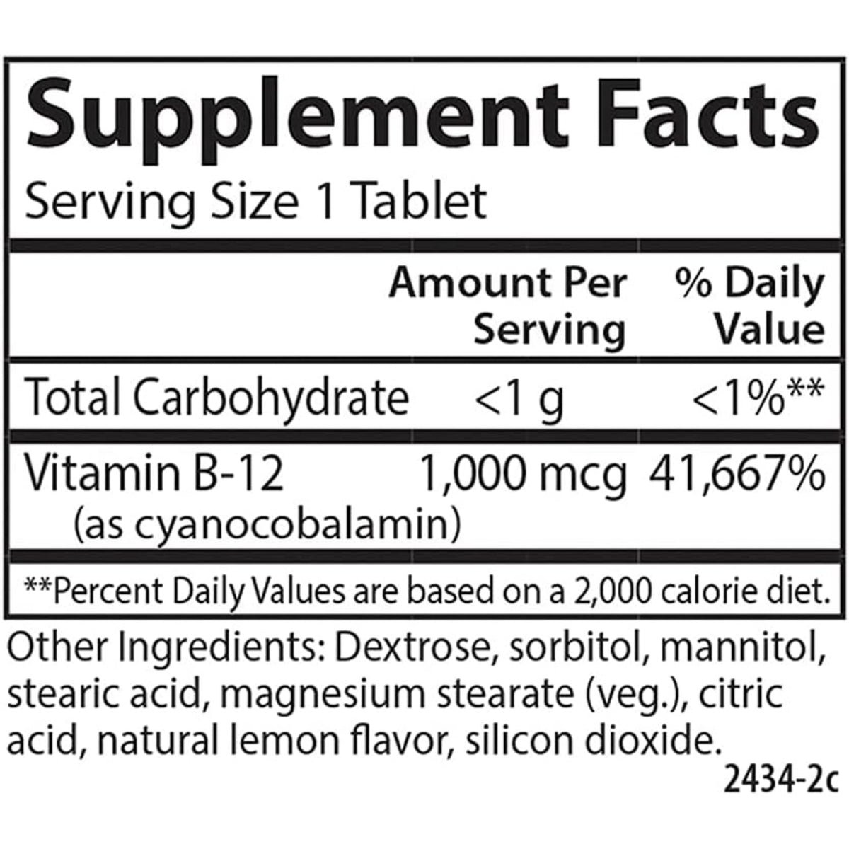Carlson Labs Vitamina B12 1000 mcg 90 Tabletas Masticables Limón