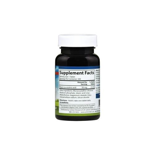 CARLSON LABS NIACIN 50MG ENERGYPRODUCTION 300TABLETAS SFN