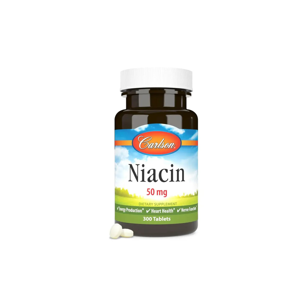 CARLSON LABS NIACIN 50MG ENERGYPRODUCTION 300TABLETAS SFN