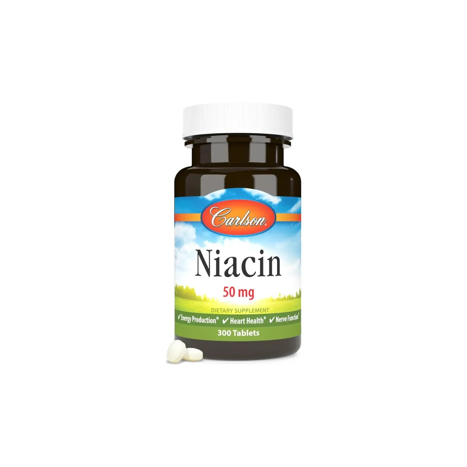 CARLSON LABS NIACIN 50MG ENERGYPRODUCTION 300TABLETAS SFN
