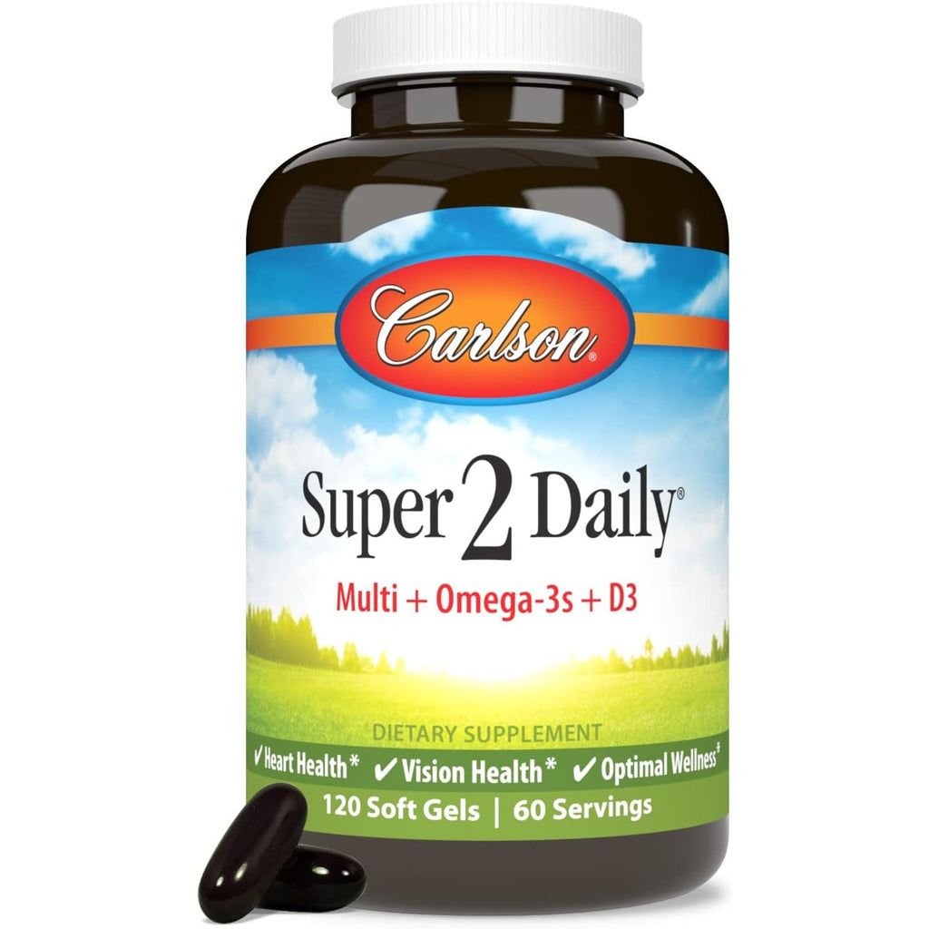 Carlson Labs Super 2 Daily Multivitamínico sin Hierro 120 Cápsulas Blandas