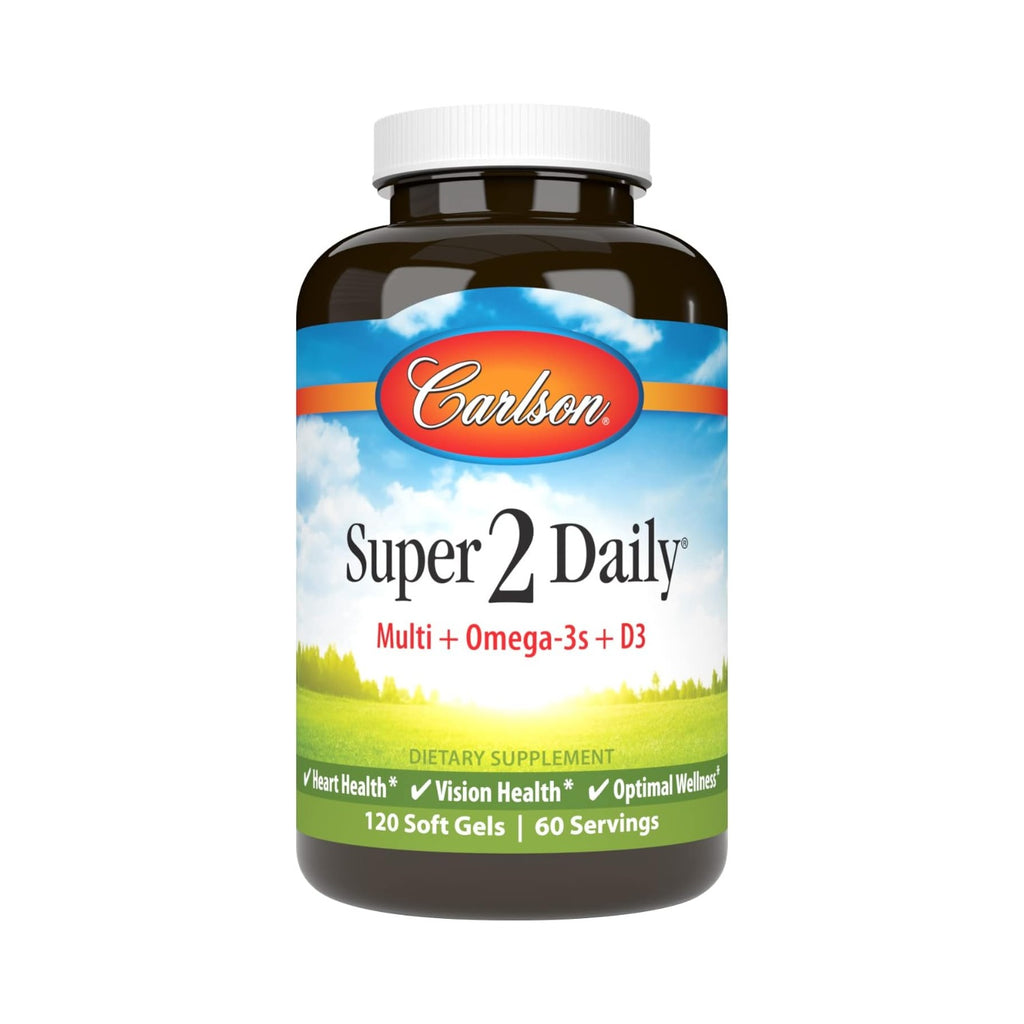 Carlson Labs Super 2 Daily Multivitamínico sin Hierro 120 Cápsulas Blandas