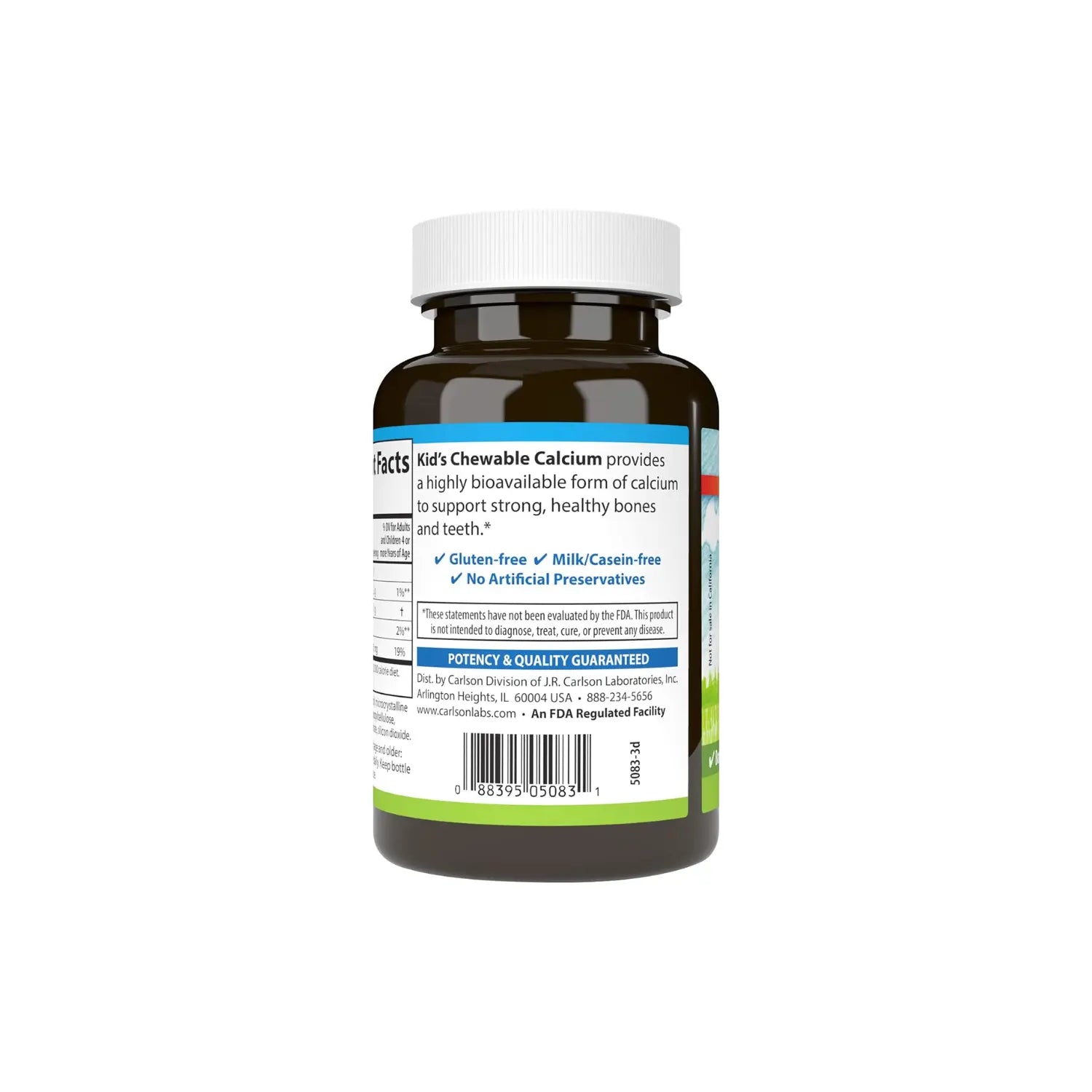 CARLSON LABS KID'S CALCIO 250 MG, 60 TABS MASTICABLES SFN