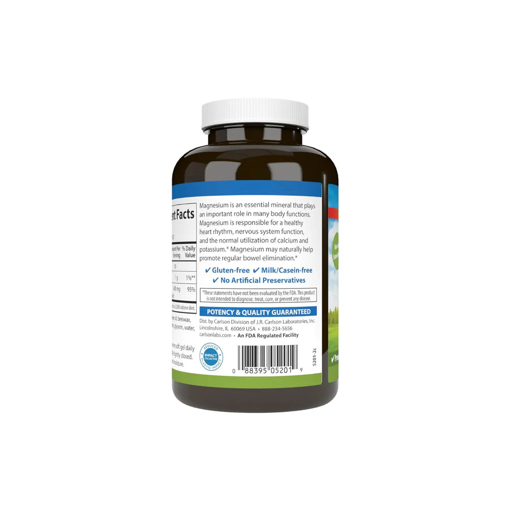 CARLSON LABS MAGNESIUM GELS 400 MG 250 SOFTGELS SFN