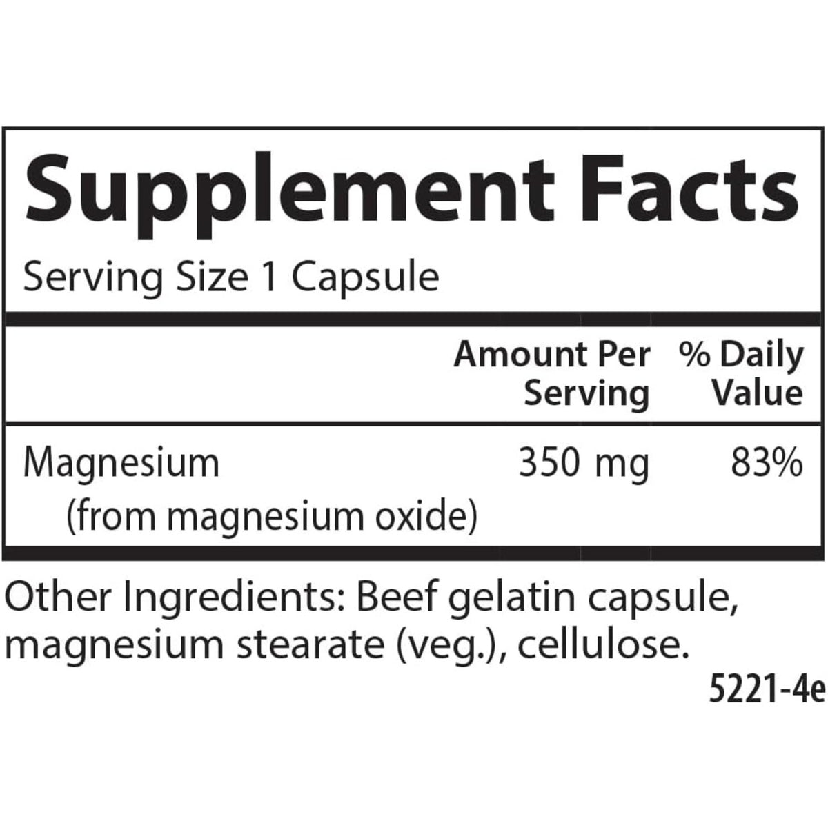 Carlson Labs Magnesio 350 mg 90 Cápsulas