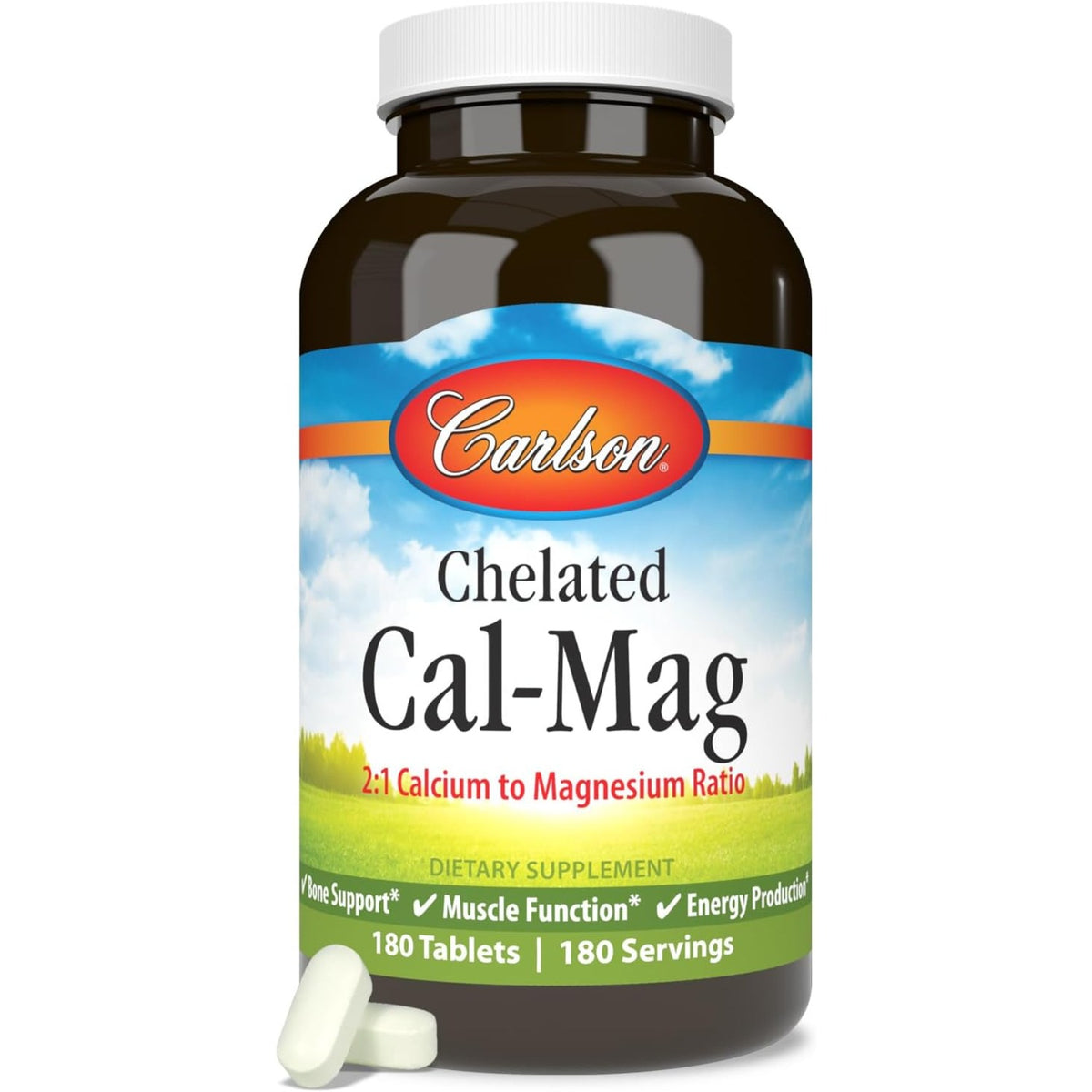 Carlson Labs Cal-Mag Quelado 180 Tabletas