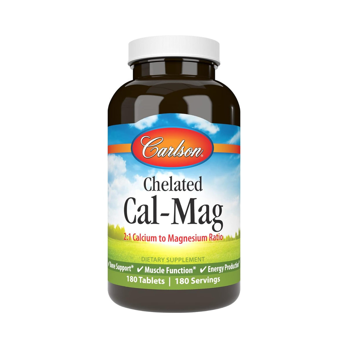 Carlson Labs Cal-Mag Quelado 180 Tabletas