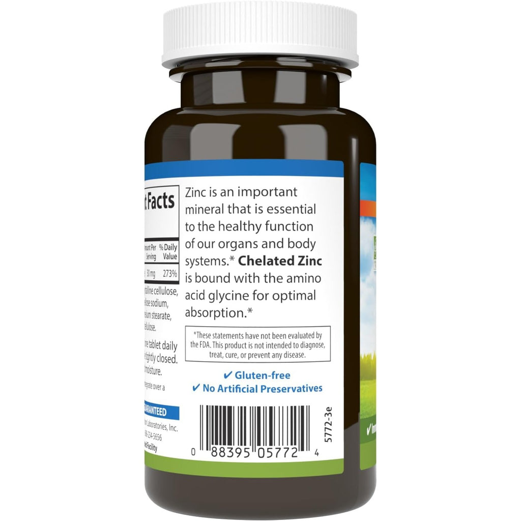Carlson Labs Zinc Quelado 30 mg 250 Tabletas