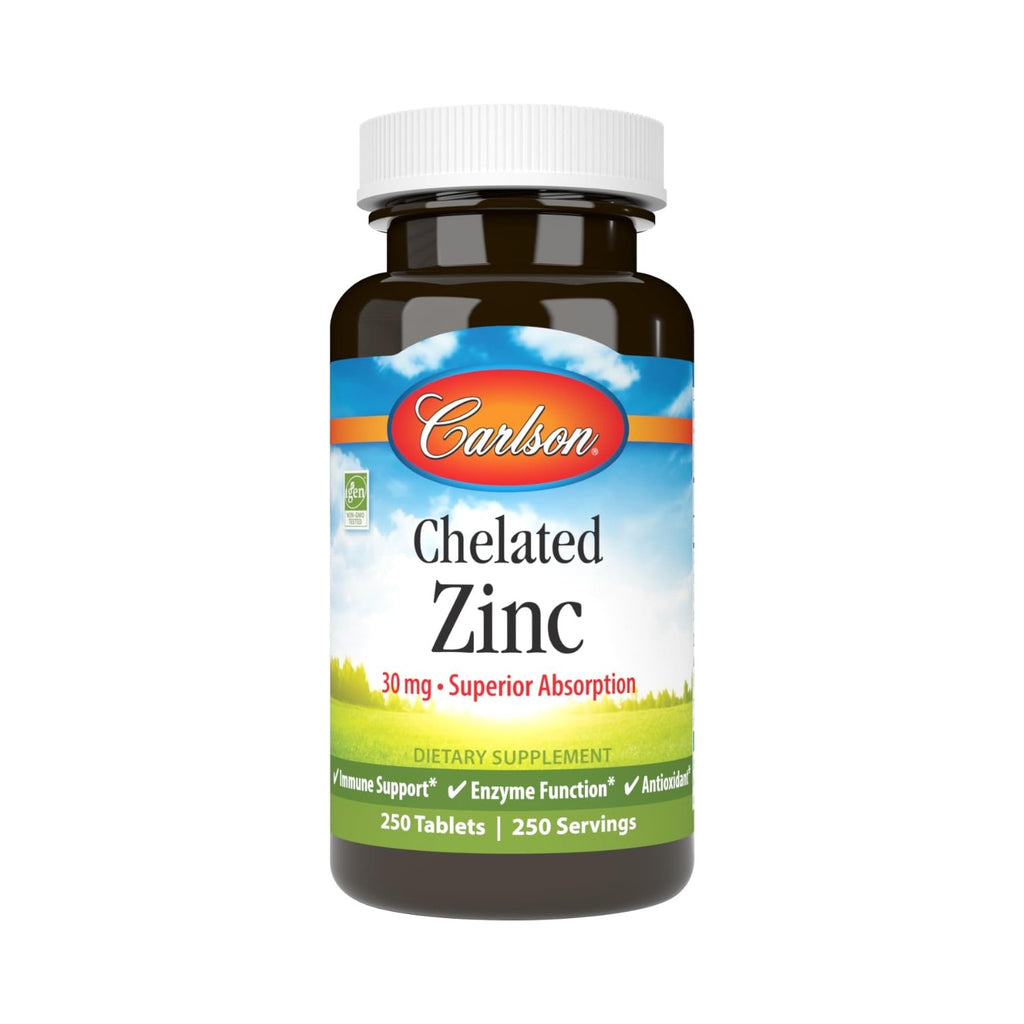 Carlson Labs Zinc Quelado 30 mg 250 Tabletas