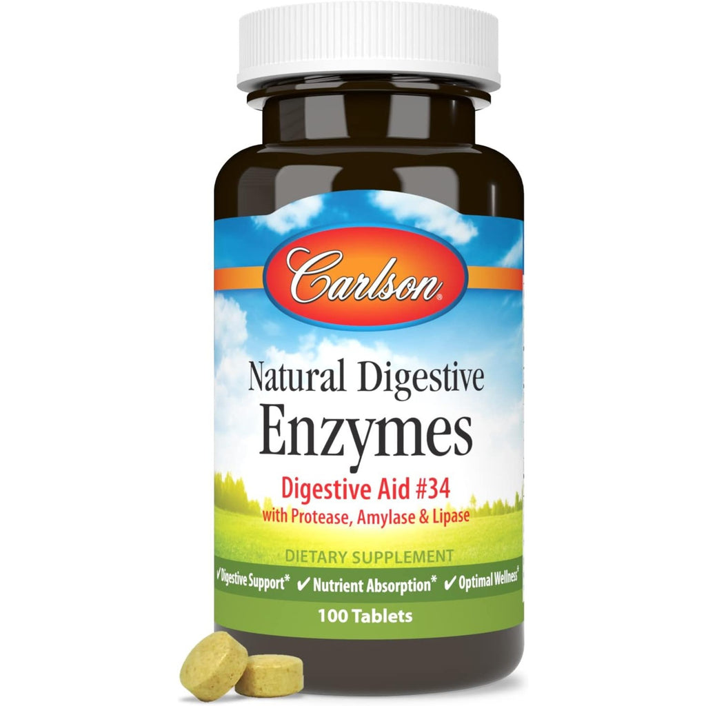 Carlson Labs Enzimas Digestivas Naturales 100 Tabletas